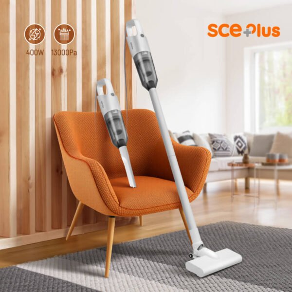 เครื่องดูดฝุ่นแบบด้าม SCE Plus รุ่น DUST VC-Z สีขาว - Image 3